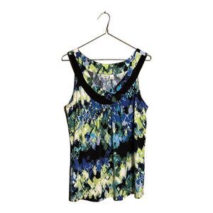 Cato Women's Multicolor Abstract Print Sleeveless Blouse Size Large